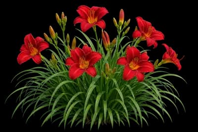 Red Daylily Midseason