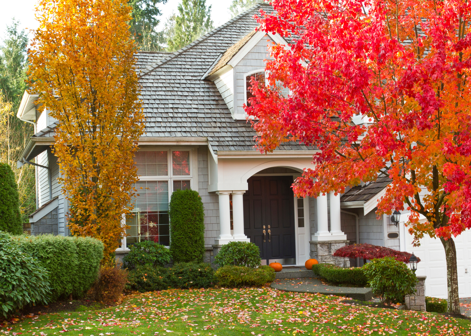 Fall front of house