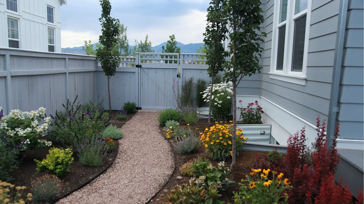 side yard xeric path plants