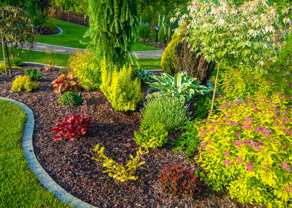 Planting bed with plant combos